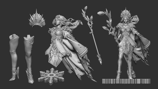 Snowmaden | Multiple Scales | Resin 3D Printed Miniature | White Werewolf Tavern | RPG | D&D | DnD