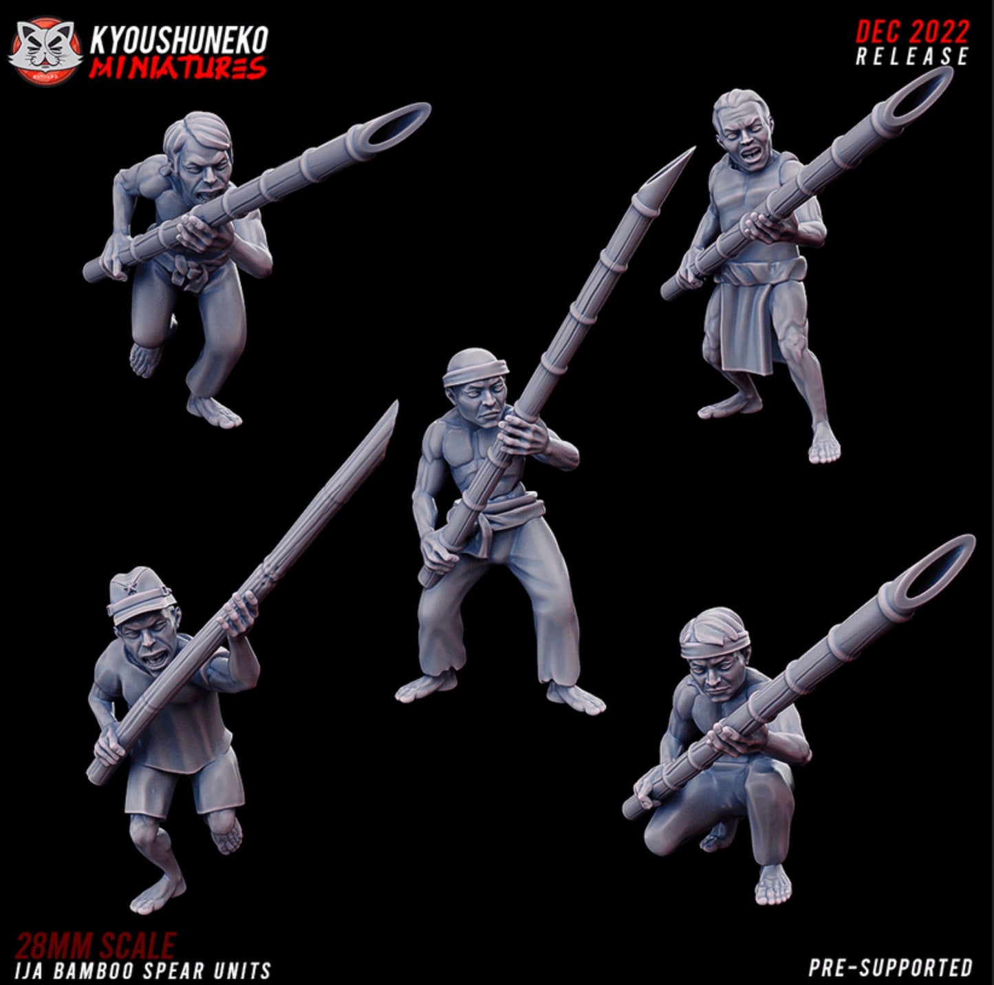 WW2 Japanese Bamboo Unit | Resin 3D Printed Miniature | Kyoushuneko