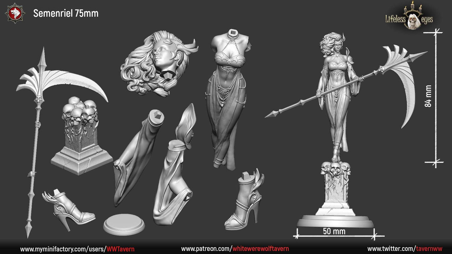 Semenriel Dark Reaper | Multiple Scales | Resin 3D Printed Miniature | White Werewolf Tavern | RPG | D&D | DnD