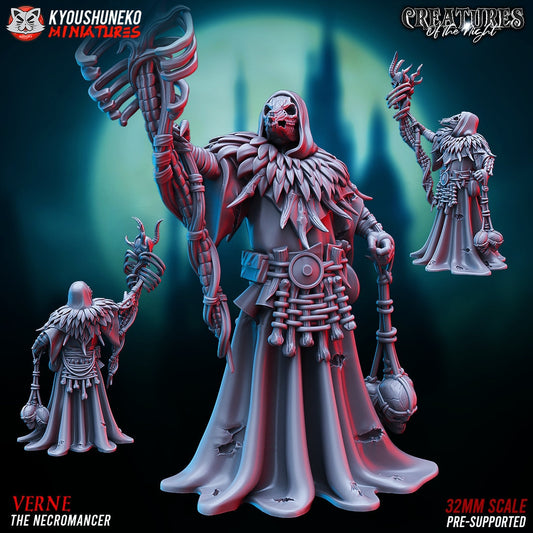 Necromancer Lord | Undead | Resin 3D Printed Miniature | RPG DND Pathfinder | Kyoushuneko
