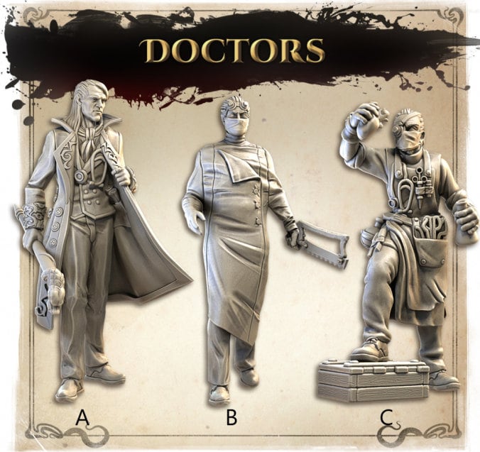 Asylum Doctors | Wicked Hills | Resin 3D Printed Miniature | RPG | DND