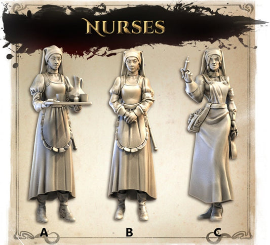 Asylum Nurses | Wicked Hills | Resin 3D Printed Miniature | RPG | DND