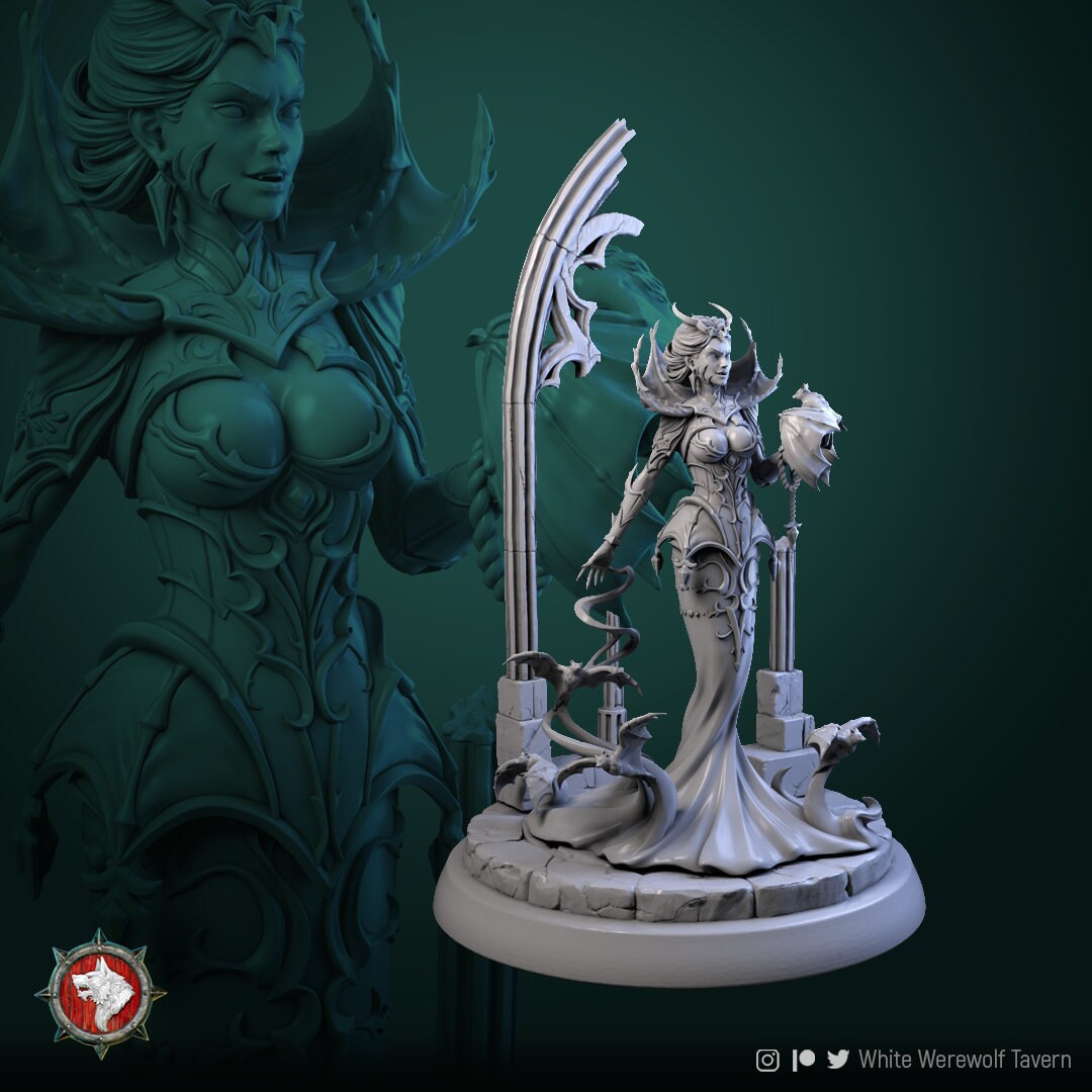 Mistress Of Blood | Multiple Scales | Resin 3D Printed Miniature | White Werewolf Tavern | RPG | D&D | DnD