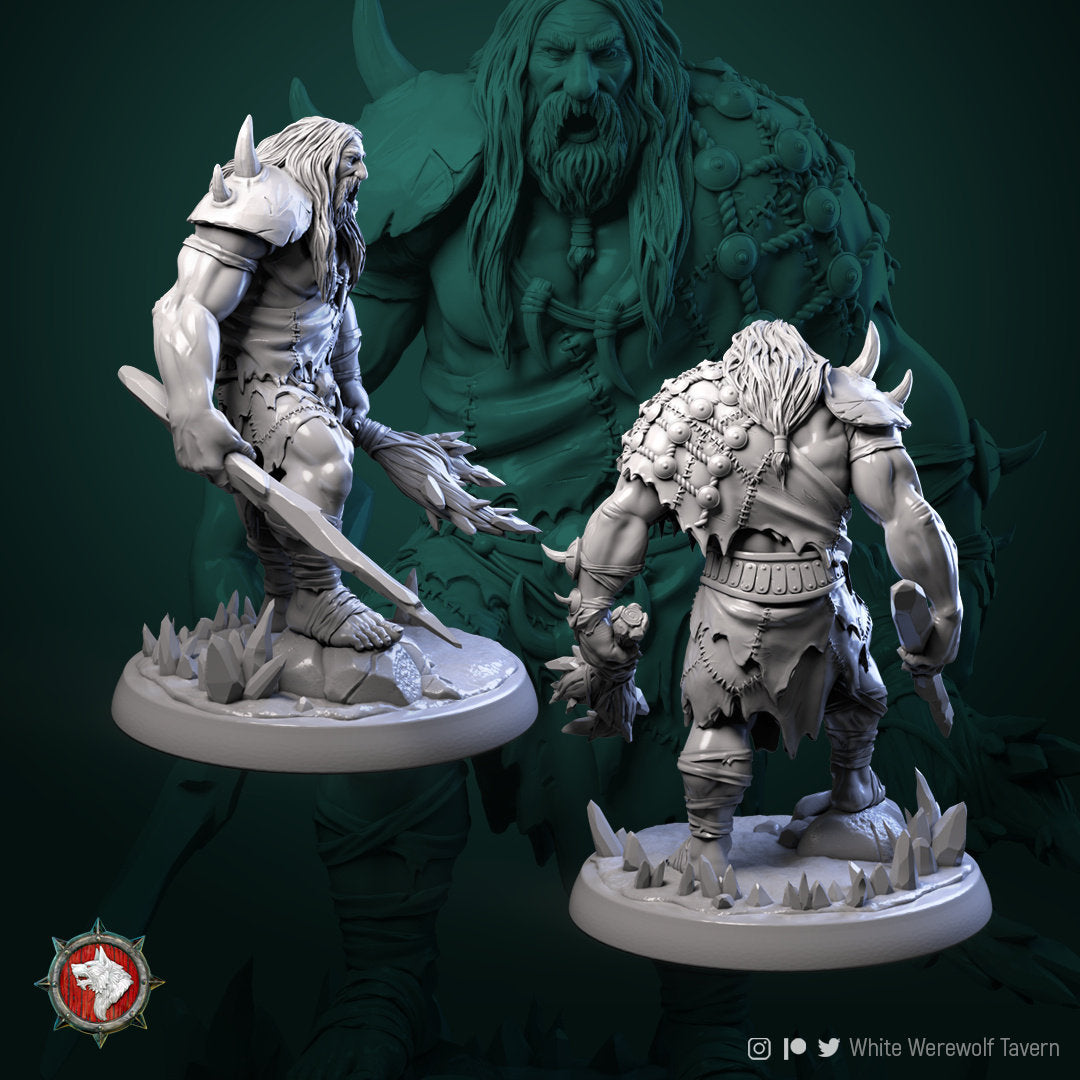Mountain Giants | Resin 3D Printed Miniature | White Werewolf Tavern