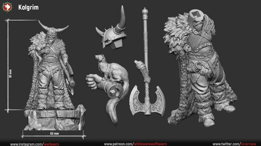 Kolgrim - Frost Giant | Multiple Scales | Resin 3D Printed Miniature | White Werewolf Tavern | RPG | D&D | DnD