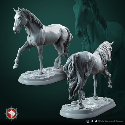 Ghost Horse | Castle Of Blood | Resin 3D Printed Miniature | White Werewolf Tavern | RPG | D&D | DnD