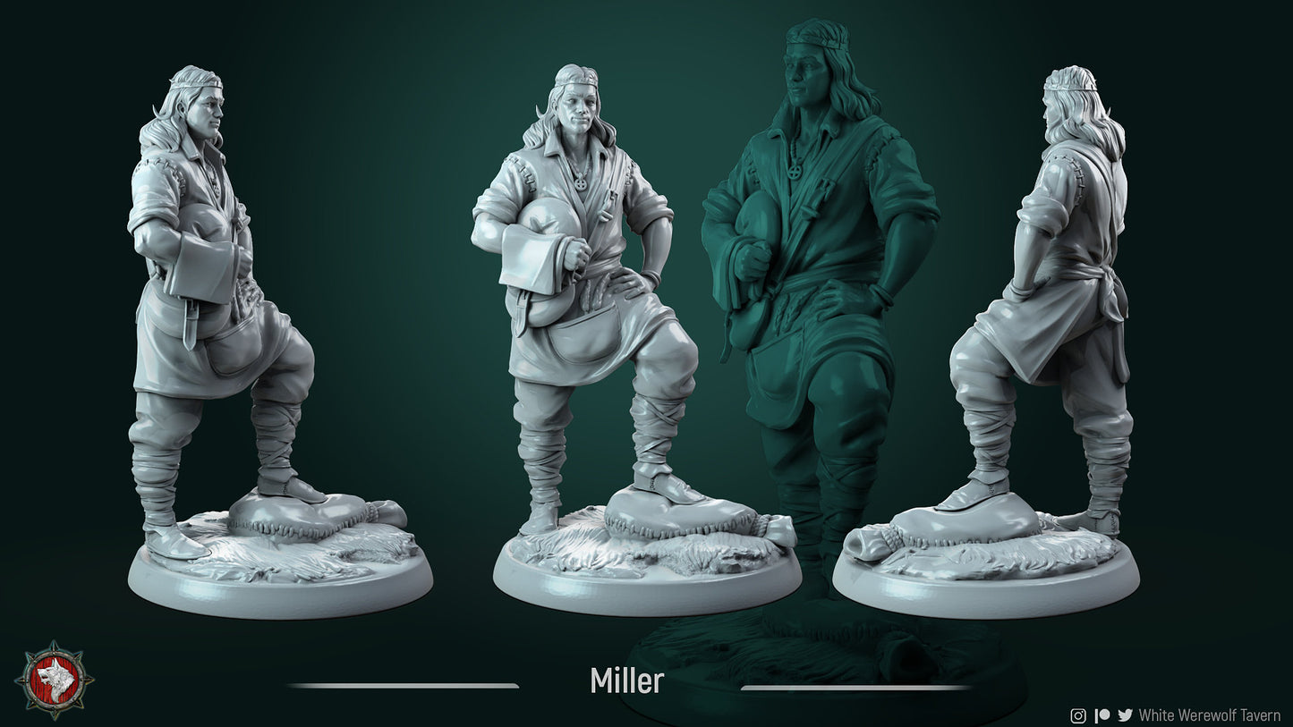 Miller | Resin 3D Printed Miniature | White Werewolf Tavern | RPG | D&D | DnD