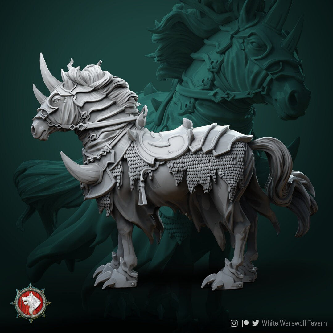 Devil Horse | Resin 3D Printed Miniature | White Werewolf Tavern | RPG | D&D | DnD