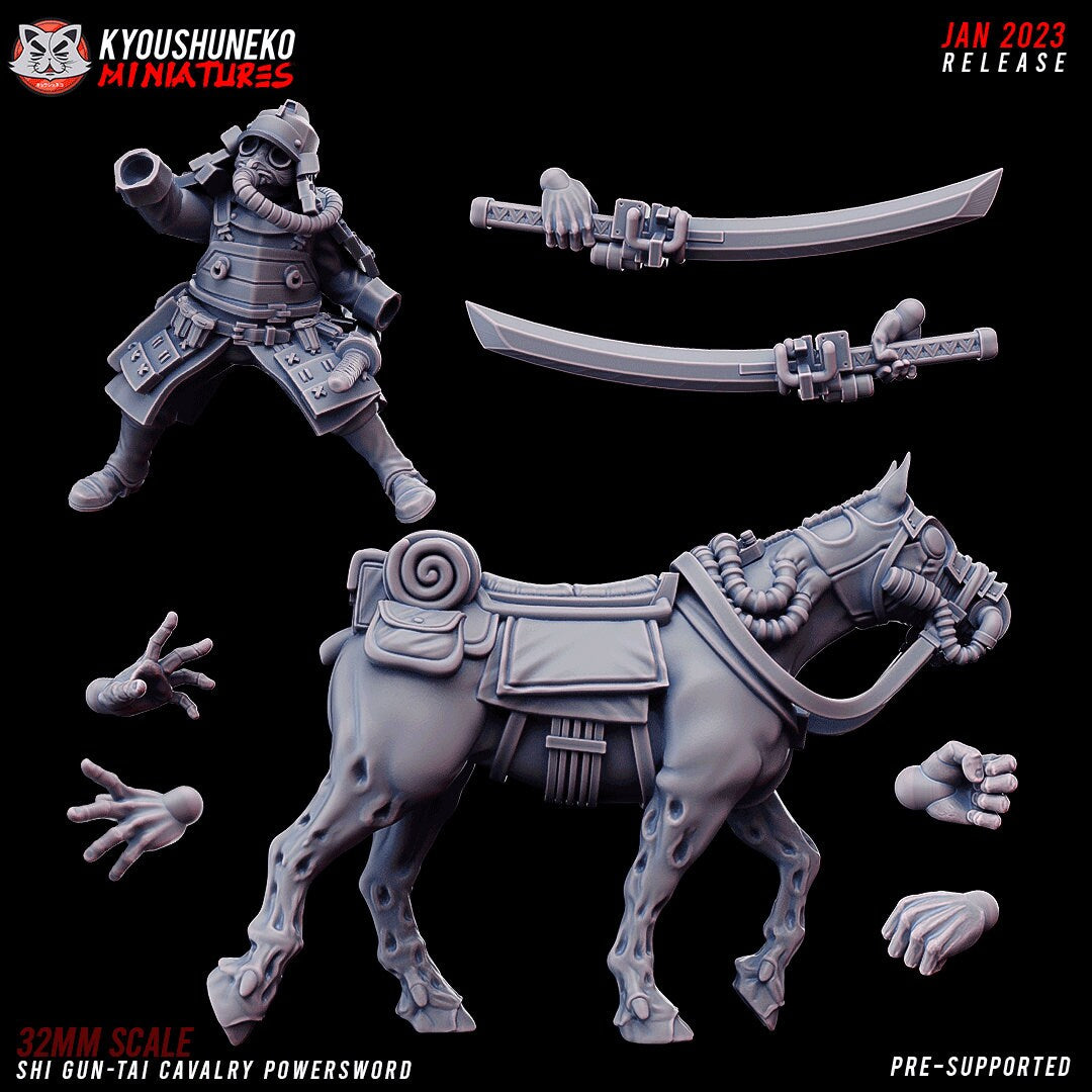 Japanese Powerblade Tough Riders | Future Sci-Fi | Grimdark Tabletop Gaming | Resin 3D Printed Miniature | Kyoushuneko
