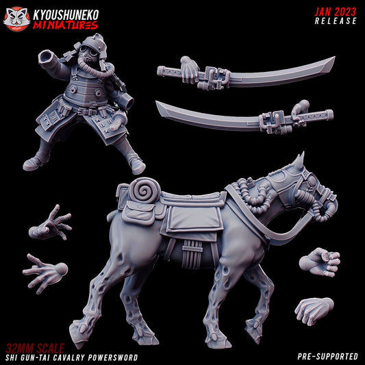 Japanese Powerblade Tough Riders | Future Sci-Fi | Grimdark Tabletop Gaming | Resin 3D Printed Miniature | Kyoushuneko