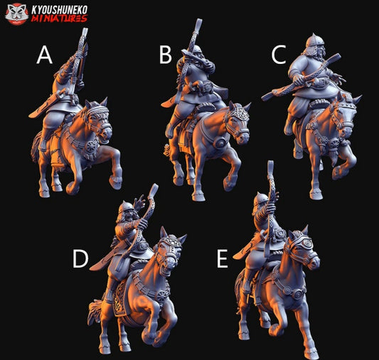 Mongolian Light Cavalry Archers | Resin 3D Printed Miniatures | Kyoushuneko | Table Top Gaming | RPG | D&D | Pathfinder