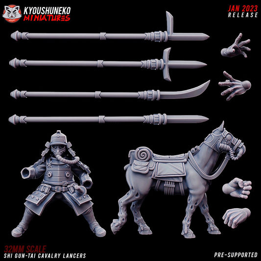 Japanese Lancer Tough Riders | Future Sci-Fi | Grimdark Tabletop Gaming | Resin 3D Printed Miniature | Kyoushuneko