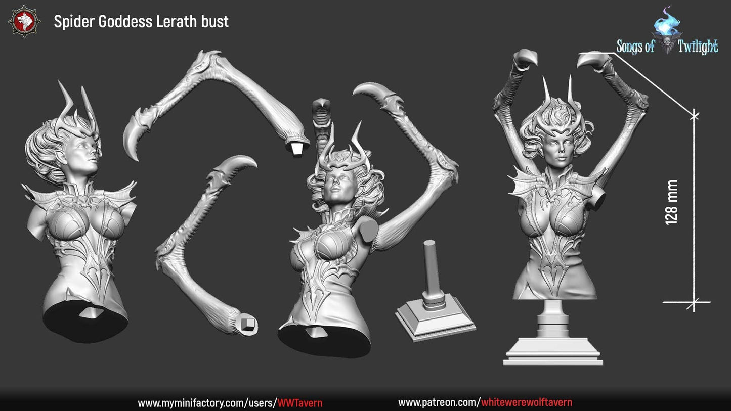 Spider Goddes Lerath | Songs Of Twilight | Bust | Resin 3D Printed Miniature | White Werewolf Tavern