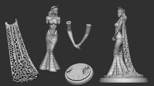 Drow Girl Anneir | Songs Of Twilight | Multiple Scales | Resin 3D Printed Miniature | White Werewolf Tavern | RPG | D&D | DnD