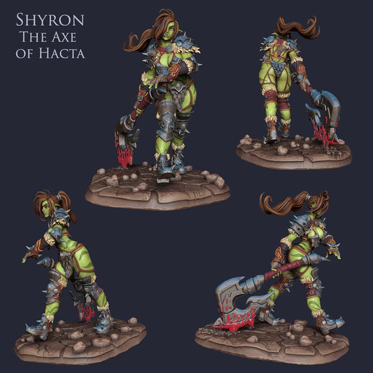 Orc Female Axe Master | Claws of Hacta | 35mm Scale | Resin 3D Printed Miniature | Ronin Arts Workshop | Guild Wars