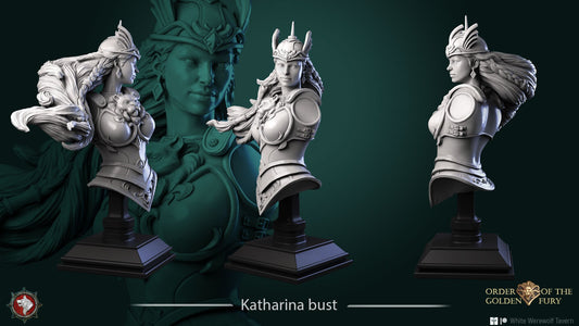 Katharina | Order Of The Golden Fury | Bust | Resin 3D Printed Miniature | White Werewolf Tavern