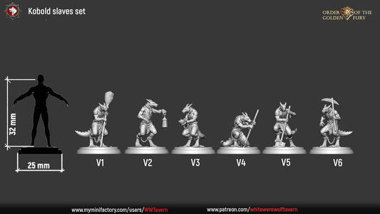 Kobold Slaves | Order Of The Golden Fury | Resin 3D Printed Miniature | White Werewolf Tavern | RPG | D&D | DnD