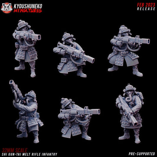 Japanese Imperial Infantry Guard | Pistols | Future Sci-Fi | Grimdark Tabletop Gaming | Resin 3D Printed Miniature | Kyoushuneko