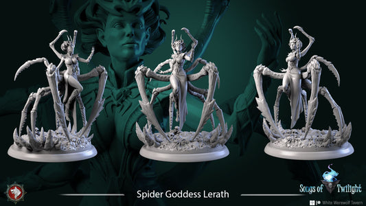 Spider Goddess Lerath | Songs Of Twilight  | Multiple Scales | Resin 3D Printed Miniature | White Werewolf Tavern | RPG | D&D | DnD