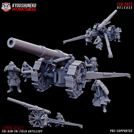 Field Artillery | Japanese Imperial Shi-gun Guard | Grimdark Sci-Fi Tabletop Gaming | Resin 3D Printed Miniature | Kyoushuneko