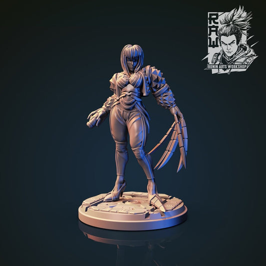 Lexxa the Executioner | Sci-Fi / Cyberpunk | Resin 3D Printed Miniature | Ronin Arts Workshop