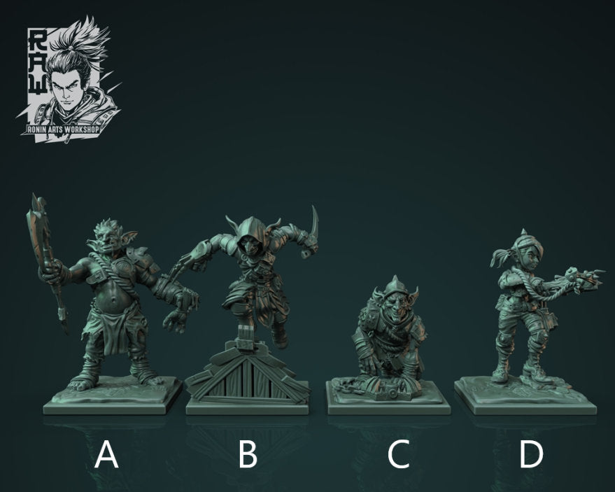 Goblin RPG Minis | Resin 3D Print | Miniature | Pathfinder | Ronin Arts Workshop