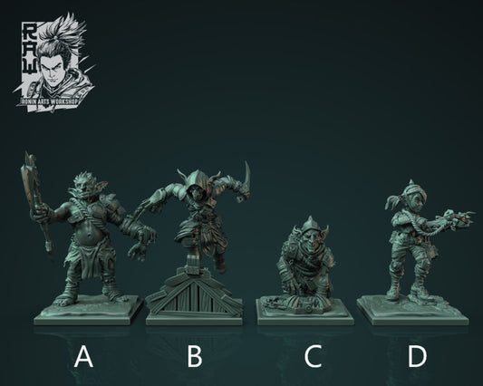 Goblin RPG Minis | Resin 3D Print | Miniature | Pathfinder | Ronin Arts Workshop