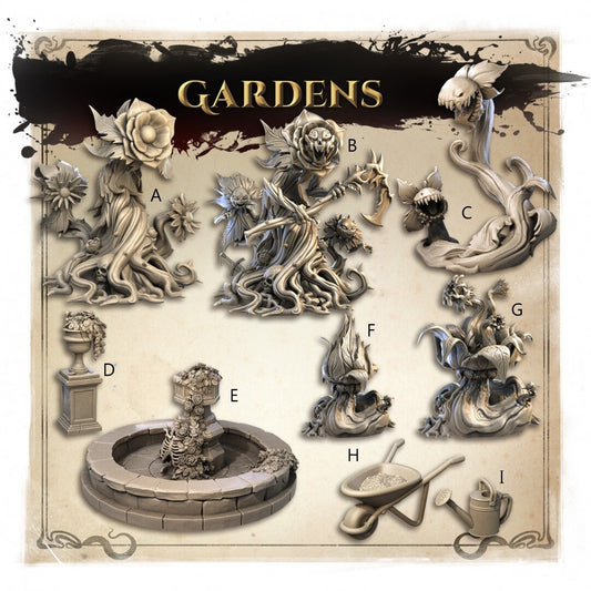 Asylum Garden | Wicked Hills | Resin 3D Printed Miniature | RPG | DND