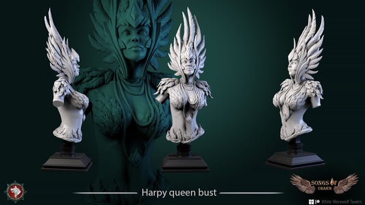 Harpy Queen | Songs Of Charm | Bust | Resin 3D Printed Miniature | White Werewolf Tavern