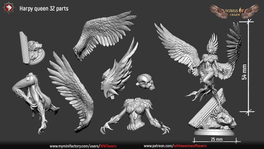 Harpy Queen | Multiple Scales | Resin 3D Printed Miniature | White Werewolf Tavern | RPG | D&D | DnD
