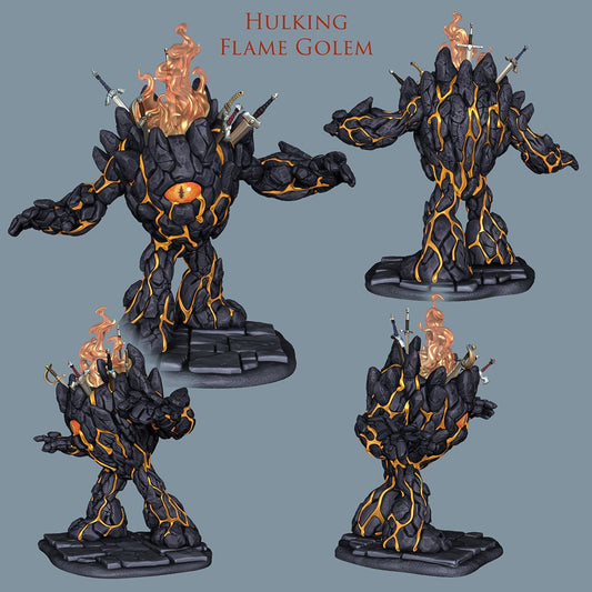 Fire Golem | Pyromancers | 35mm Scale | Resin 3D Printed Miniature | Ronin Arts Workshop | Guild Wars