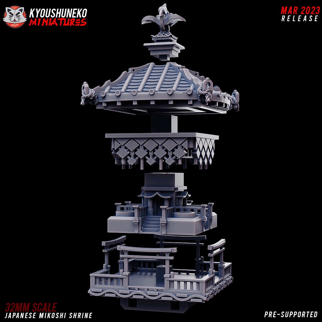 Mikoshi Shrine | Nippon | Resin 3D Printed Miniatures | Kyoushuneko | Table Top Gaming | RPG | D&D | Pathfinder