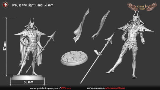 Brouss The Light Hand | Multiple Scales | Resin 3D Printed Miniature | White Werewolf Tavern | RPG | D&D | DnD