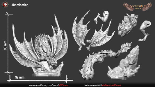 Abomination | Songs Of Charm | Resin 3D Printed Miniature | White Werewolf Tavern | RPG | D&D | DnD