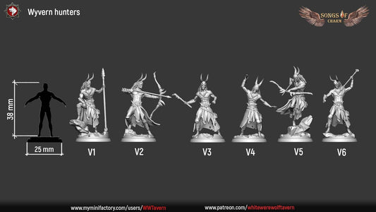 Wyvern Hunters | Songs Of Charm | Resin 3D Printed Miniature | White Werewolf Tavern | RPG | D&D | DnD