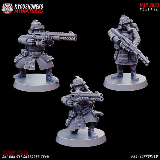Shredder Team | Japanese Imperial Shi-gun Guard | Grimdark Sci-Fi Tabletop Gaming | Resin 3D Printed Miniature | Kyoushuneko