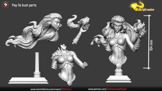 Pey-Ta | The Light Conclave | Bust | Resin 3D Printed Miniature | White Werewolf Tavern