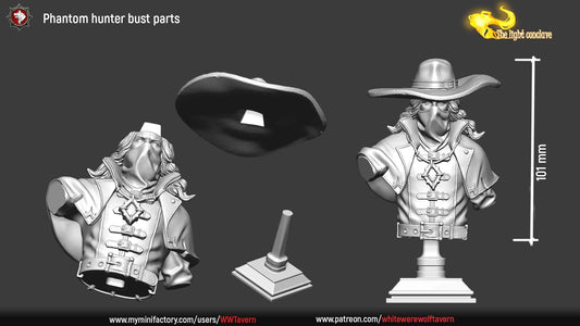 Phantom Hunter | The Light Conclave | Bust | Resin 3D Printed Miniature | White Werewolf Tavern