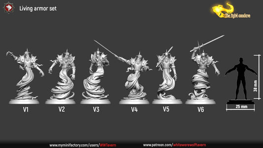 Living Armor Set | The Light Conclave | Resin 3D Printed Miniature | White Werewolf Tavern | RPG | D&D | DnD