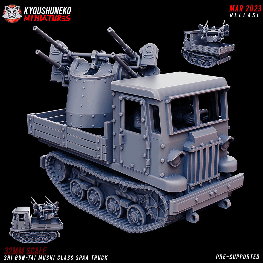 Mushi Class Spaa Truck | Japanese Imperial Shi-gun Guard | Grimdark Sci-Fi Tabletop Gaming | Resin 3D Printed Miniature | Kyoushuneko