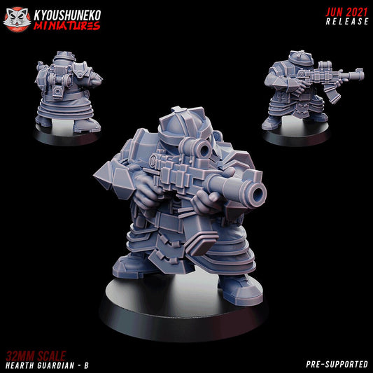 Hearth Guardians | Space Dwarfs / Squats / League of Votann | Resin 3D Printed Miniature | Kyoushuneko