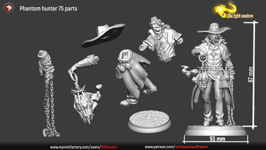 Roody Phantom Hunter | The Light Conclave | Multiple Scales | Resin 3D Printed Miniature | White Werewolf Tavern | RPG | D&D | DnD