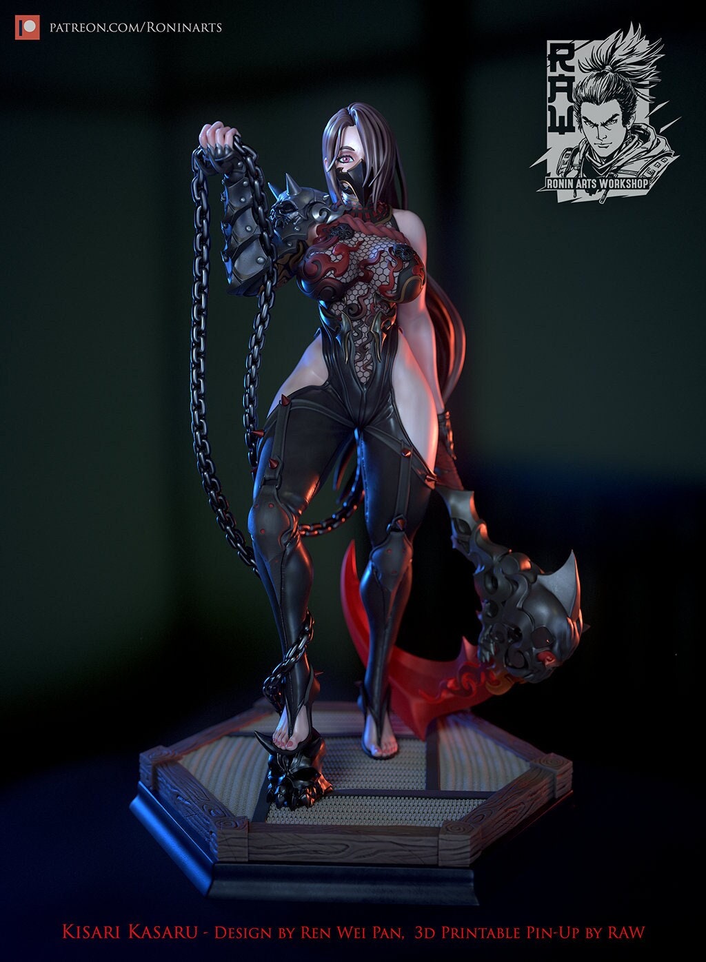 Kisari Kasaru | Deadly Fighter | Resin 3D Printed Pinup | Ronin Arts Workshop