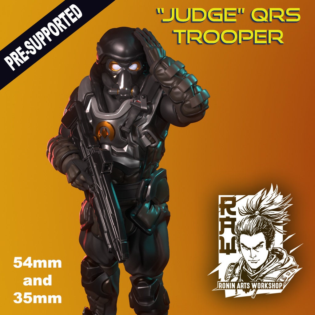 QRS Trooper Squad | Sci-Fi / Cyberpunk | Resin 3D Printed Miniature | Ronin Arts Workshop