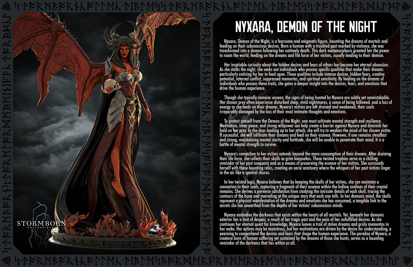 Nyxara | Succubus / She Devil | Large Monster | 32mm or 75mm scale | Resin 3D Printed Miniature | RPG | DND | Stormborn Collectibles