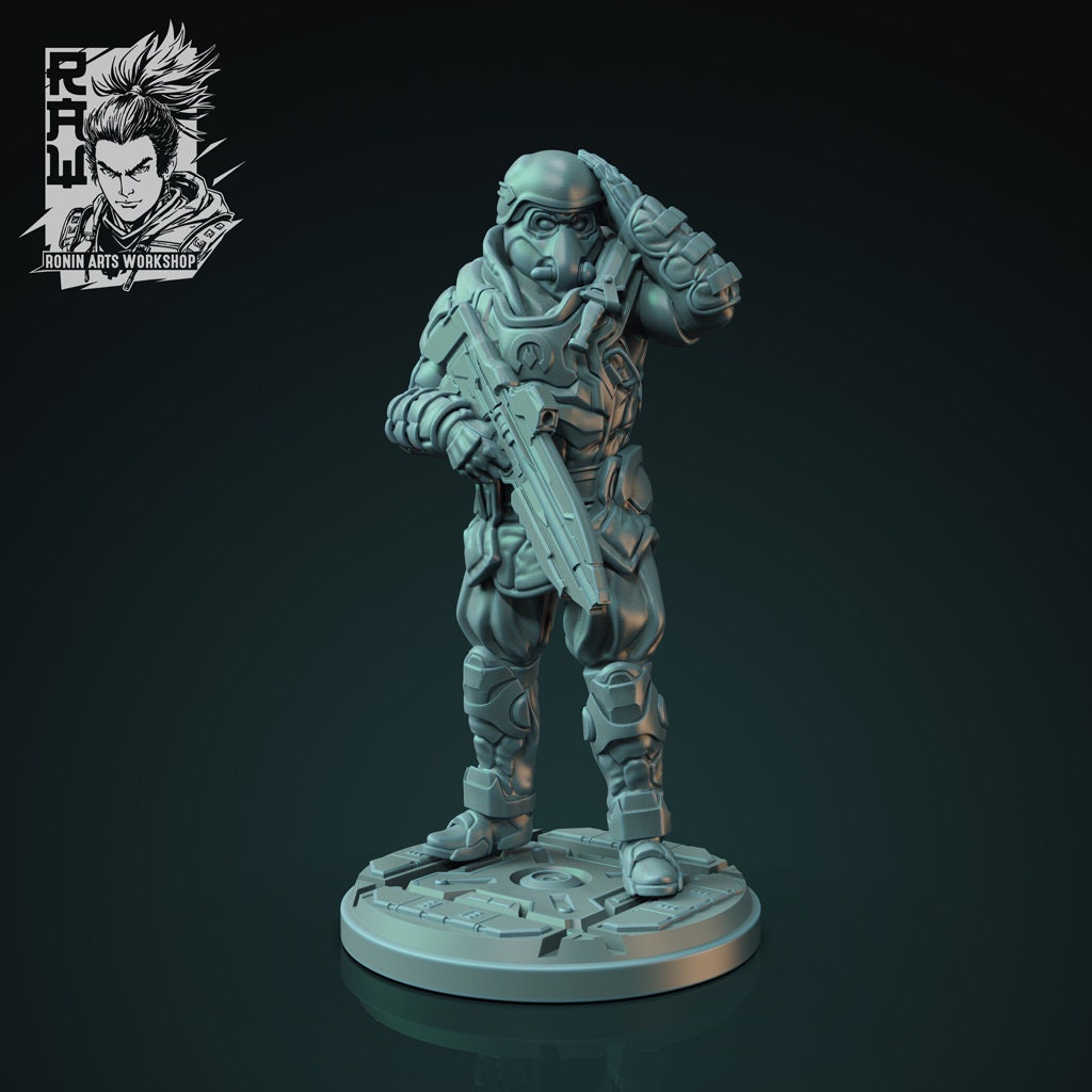 QRS Trooper Squad | Sci-Fi / Cyberpunk | Resin 3D Printed Miniature | Ronin Arts Workshop