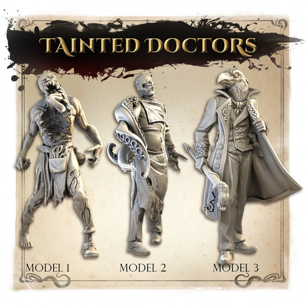 Tainted Asylum Doctors | Wicked Hills | Resin 3D Printed Miniature | RPG | DND