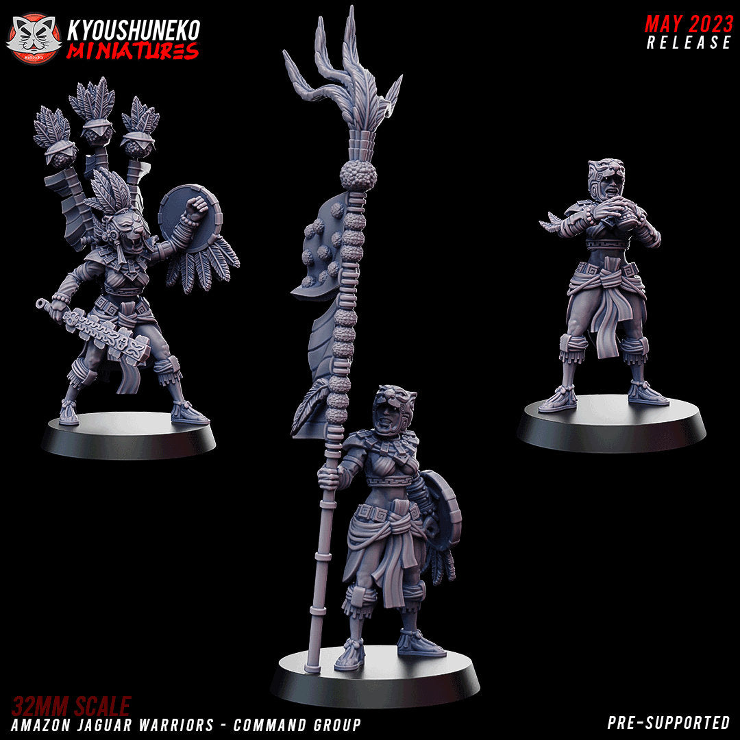Amazon Jaguar Warriors | Resin 3D Printed Miniatures | Kyoushuneko | Table Top Gaming | RPG | D&D | Pathfinder