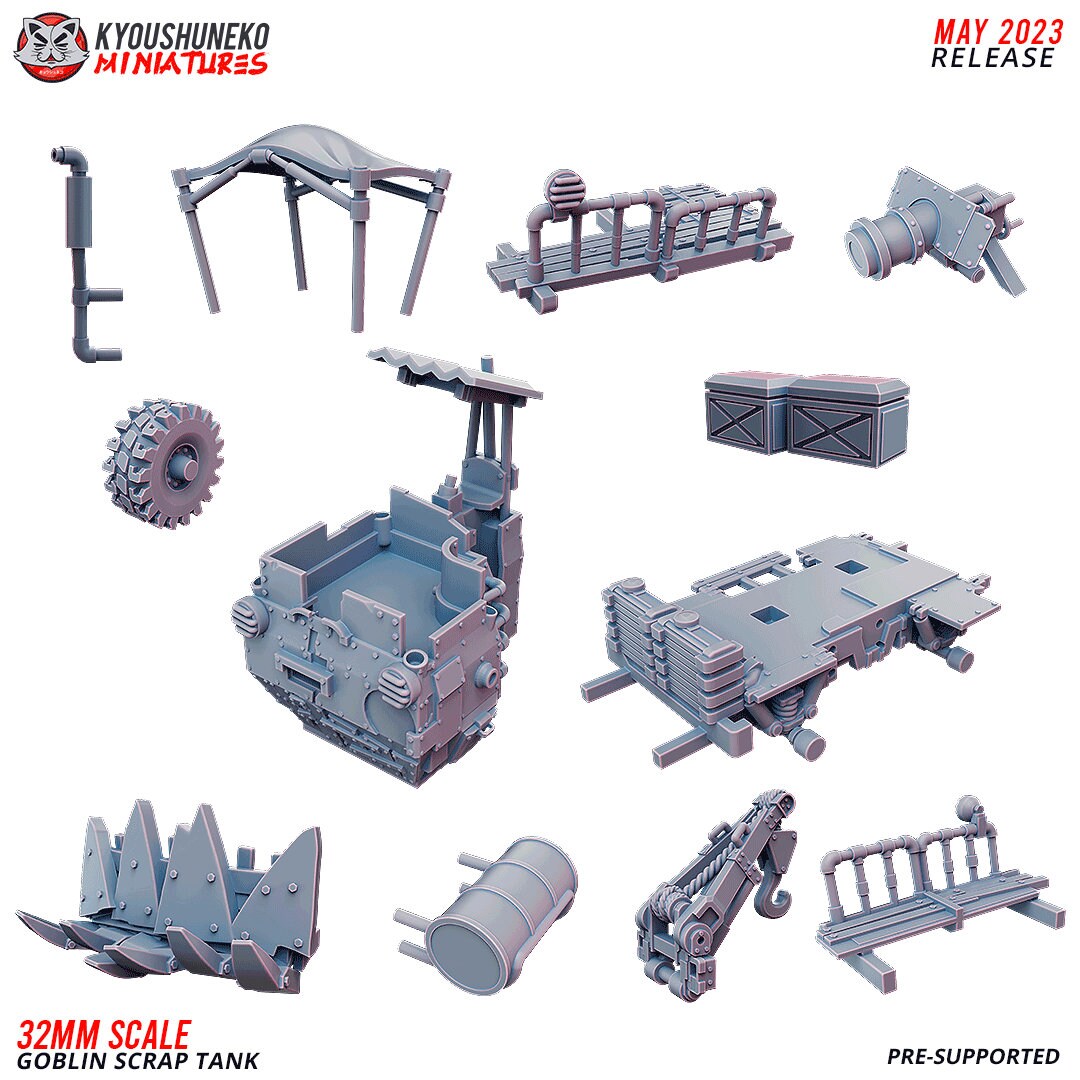 Goblin Scrap Tank | Resin 3D Printed Miniature | Kyoushuneko