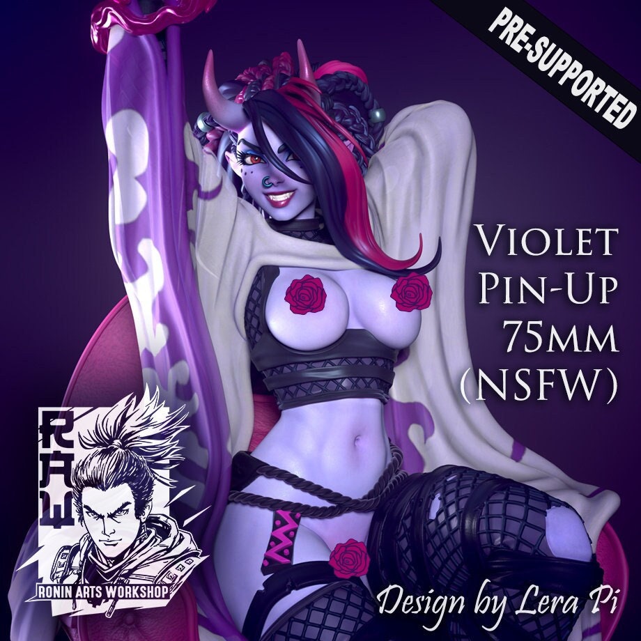 Love Potion Succubus Pinup | Clothed or Nude | Resin 3D Printed Pinup | Ronin Arts Workshop